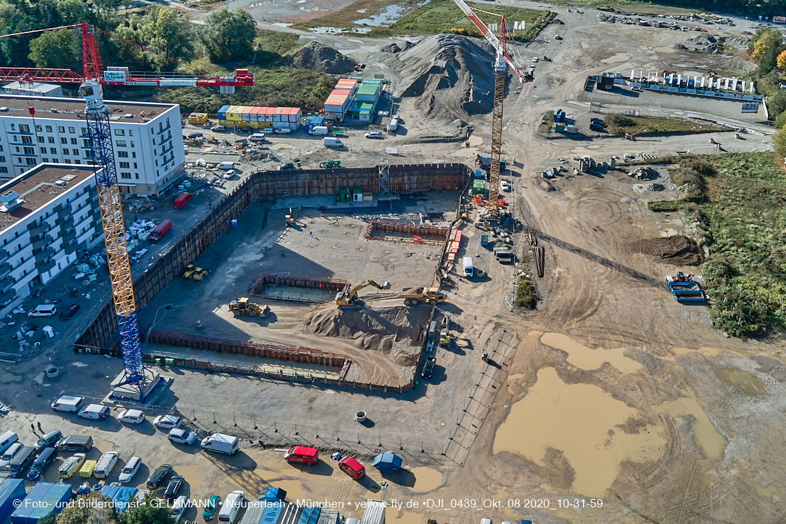 08.10.2020 - Baustelle Alexisquartier und Umgebung in Neuperlach
